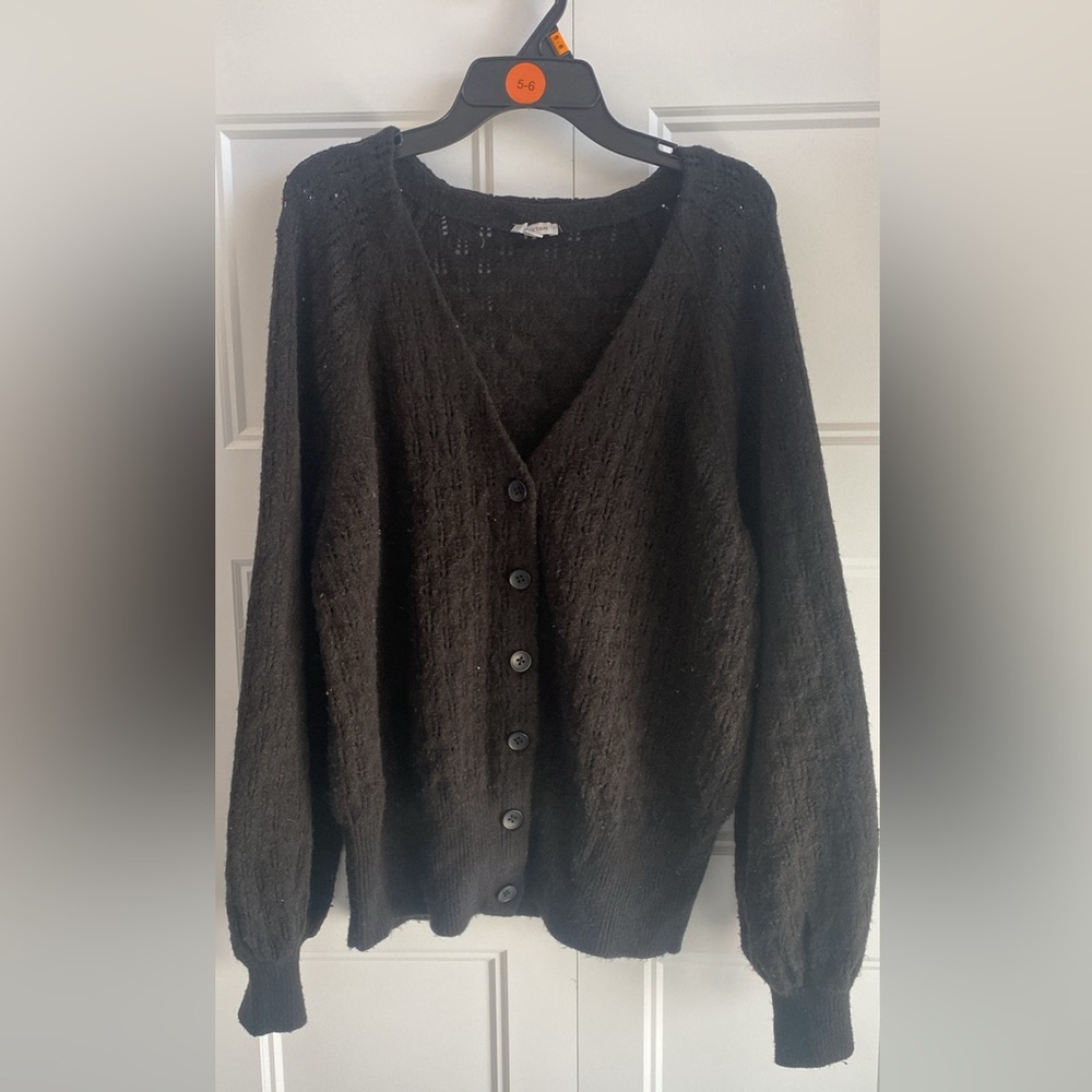 Black crochet style cardigan